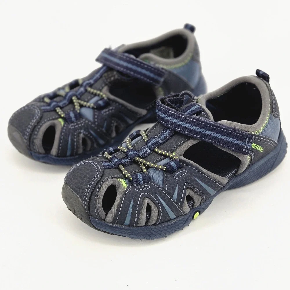 Merrell Hydro Hkr Sandal Boys Size 8M Navy Blue Hiking Water Shoes Naturecore